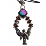 Archangel Sterling Silver Mystic Topaz and Garnet Pendant 01